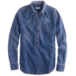 J Crew Classic Chambray Popover